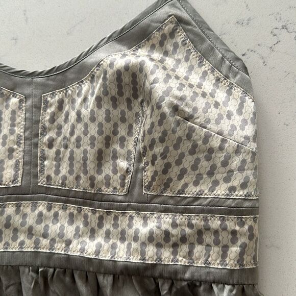 Proenza Schouler for Target Gray Ivory Print Silk Spaghetti Strap Blouse Size XS - Picture 3 of 10